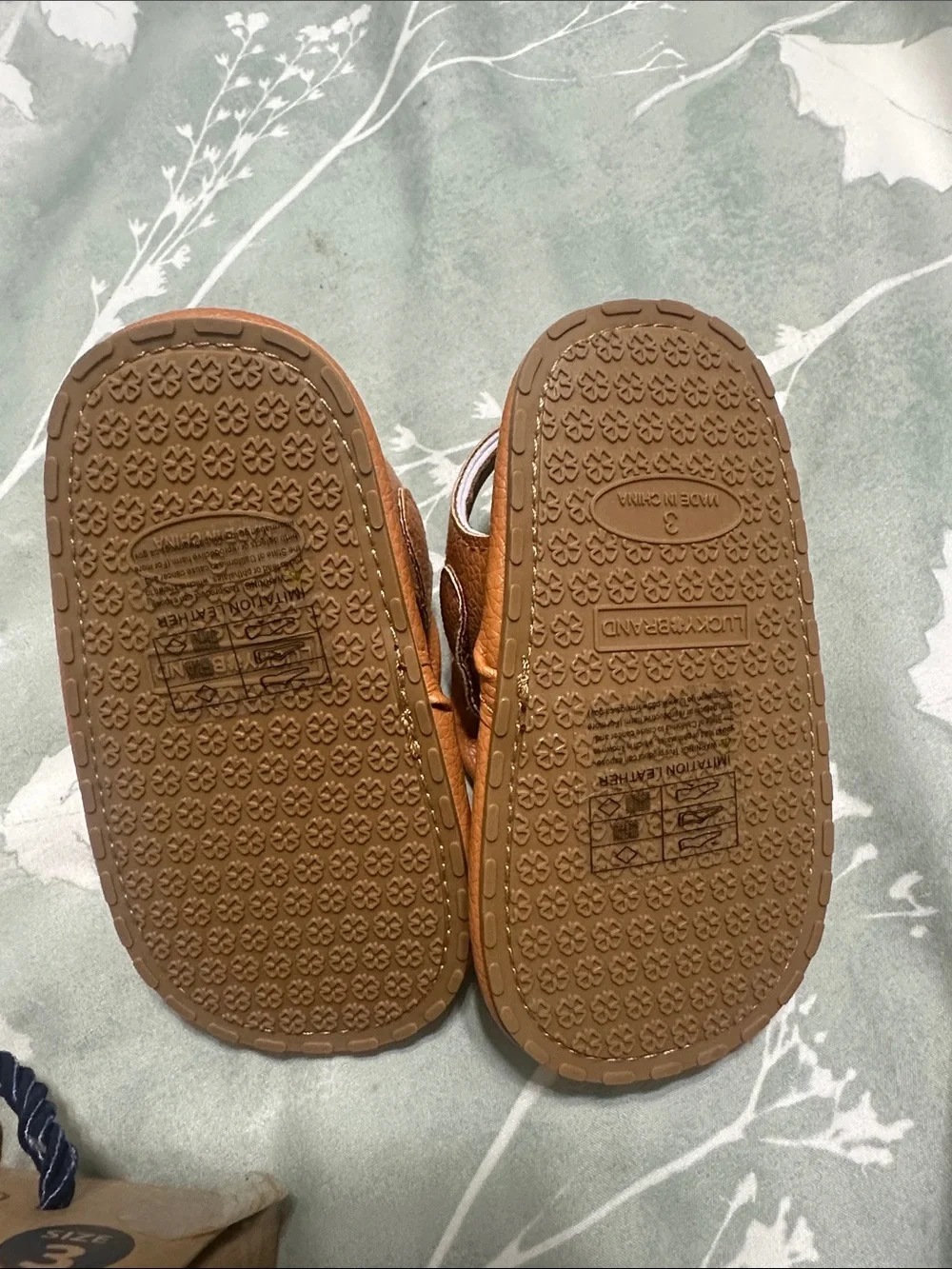 Kids Sandals and White Leather shoes  - Tan and White